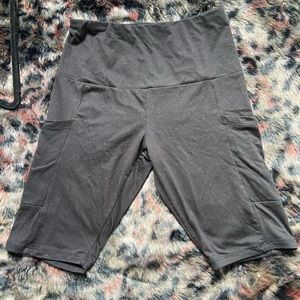 black biker shorts with side pockets